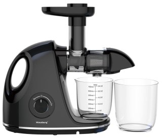 Wyciskarka wolnoobrotowa do owoców i warzyw, pozioma z uchwytem, 150w, czarna, klausberg, kb-7861