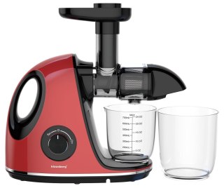 Wyciskarka wolnoobrotowa do owoców i warzyw, pozioma z uchwytem, 150w, wiśniowa czerwień, klausberg, kb-7865