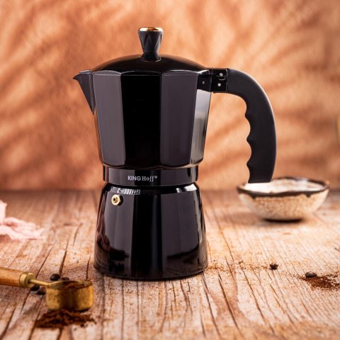 Zaparzacz do kawy espresso, aluminium, 6 filiżanek ,czarny/rose gold, kinghoff, kh-1883