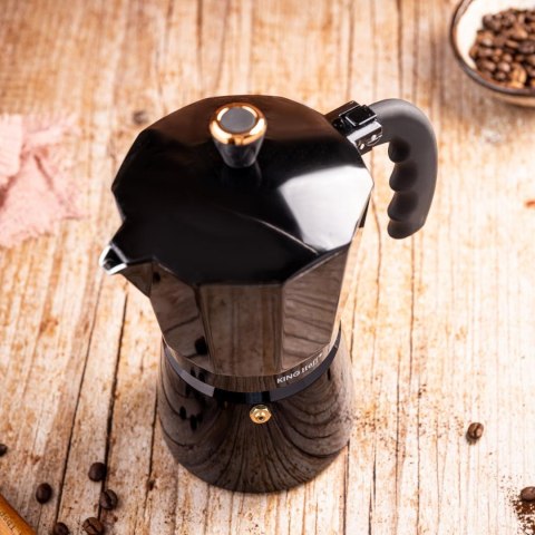Zaparzacz do kawy espresso, aluminium, 6 filiżanek ,czarny/rose gold, kinghoff, kh-1883