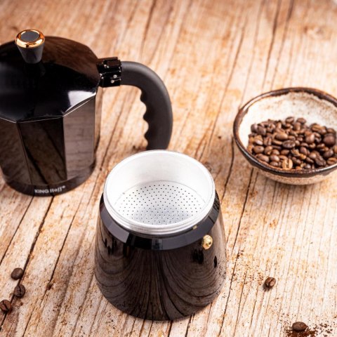 Zaparzacz do kawy espresso, aluminium, 6 filiżanek ,czarny/rose gold, kinghoff, kh-1883