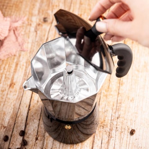 Zaparzacz do kawy espresso, aluminium, 6 filiżanek ,czarny/rose gold, kinghoff, kh-1883
