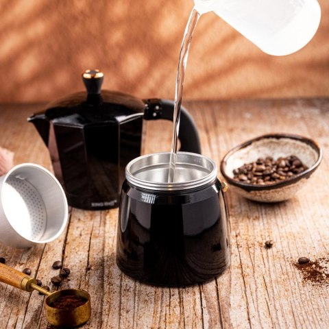 Zaparzacz do kawy espresso, aluminium, 6 filiżanek ,czarny/rose gold, kinghoff, kh-1883