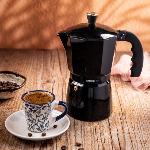 Zaparzacz do kawy espresso, aluminium, 6 filiżanek ,czarny/rose gold, kinghoff, kh-1883