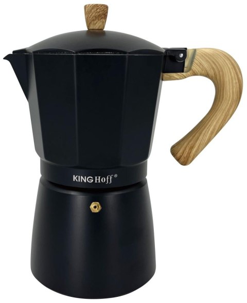 Zaparzacz do kawy espresso, aluminium, 9 filiżanek, czarny/drewnopodobny, kinghoff, kh-1887