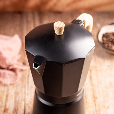 Zaparzacz do kawy espresso, aluminium, 9 filiżanek, czarny/drewnopodobny, kinghoff, kh-1887