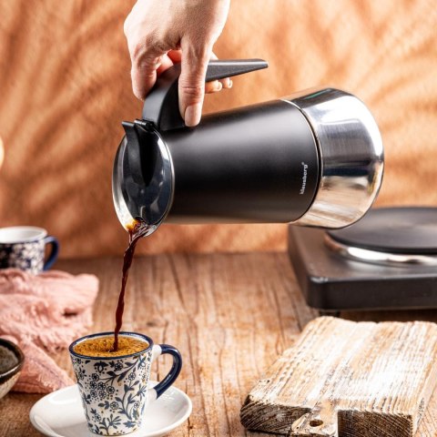 Zaparzacz do kawy espresso, stal nierdzewna, 12 filiżanek, czarny/srebrny, klausberg, kb-7847