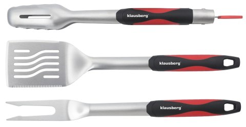 Zestaw do grillowania, 3 elementy, stal nierdzewna, uchwyt z tworzywa, klausberg, kb-7899