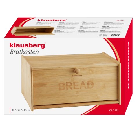 Chlebak bambusowy, 39,5×24,5×18cm, klausberg, kb-7933