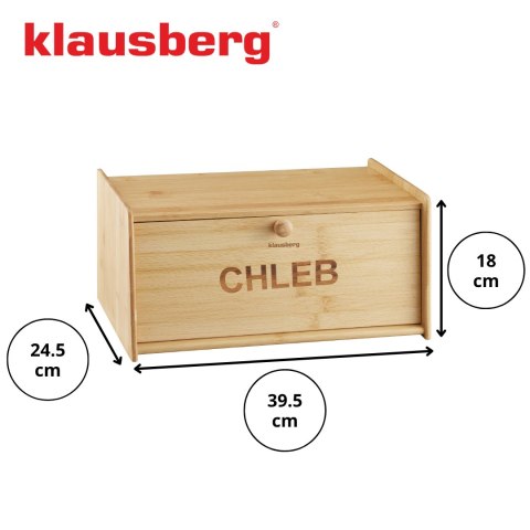 Chlebak bambusowy, 39,5×24,5×18cm, klausberg, kb-7934