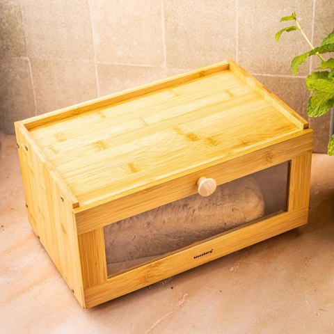 Chlebak bambusowy, akrylowy front, 35,5×24×18cm, klausberg, kb-7923