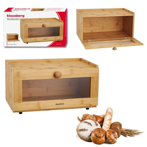 Chlebak bambusowy, akrylowy front, 35,5×24×18cm, klausberg, kb-7923