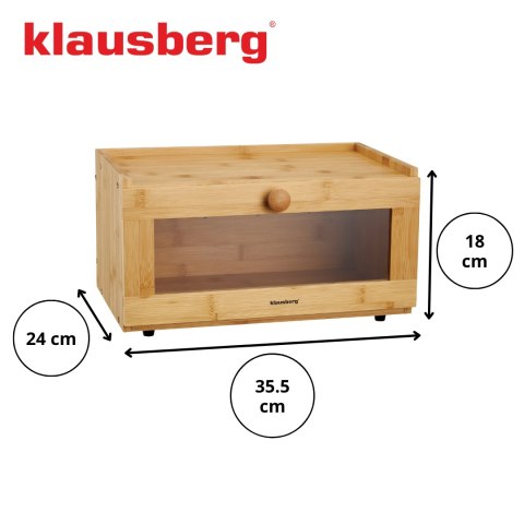 Chlebak bambusowy, akrylowy front, 35,5×24×18cm, klausberg, kb-7923