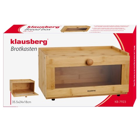 Chlebak bambusowy, akrylowy front, 35,5×24×18cm, klausberg, kb-7923