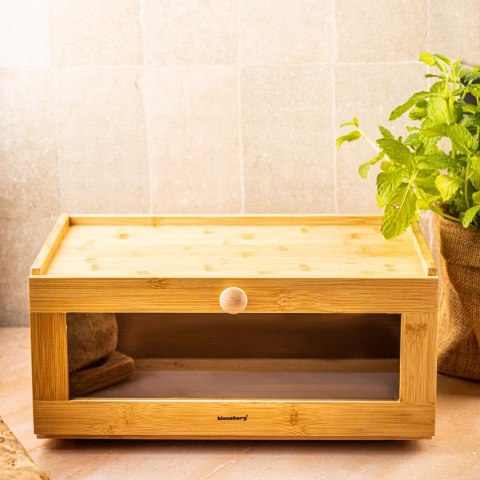 Chlebak bambusowy, akrylowy front, 40×24,5×19cm, klausberg, kb-7924
