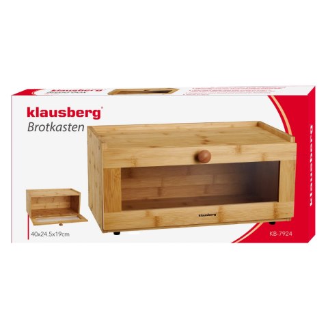Chlebak bambusowy, akrylowy front, 40×24,5×19cm, klausberg, kb-7924