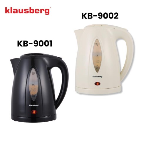 Czajnik elektryczny 1,2 l, czarny, szybkie gotowanie, klausberg