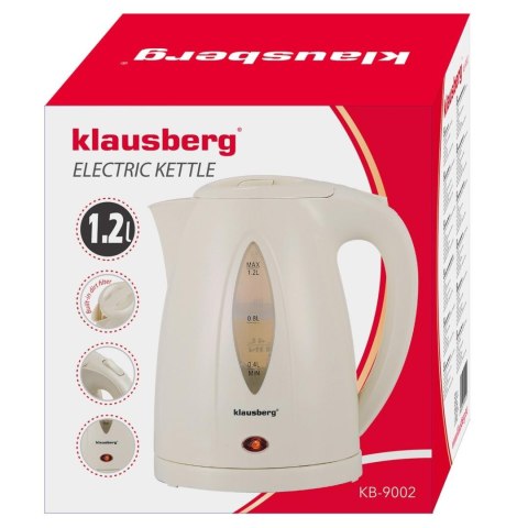 Czajnik elektryczny 1,2 l, kremowy, led, szybkie gotowanie, klausberg