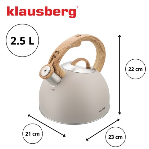 Czajnik tradycyjny 2.5l, bezowy klausberg