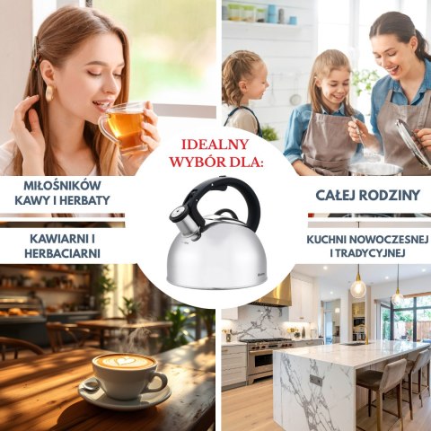 Czajnik tradycyjny 2,5l srebrny klausberg