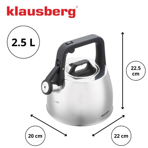 Czajnik tradycyjny 2,5l srebrny klausberg