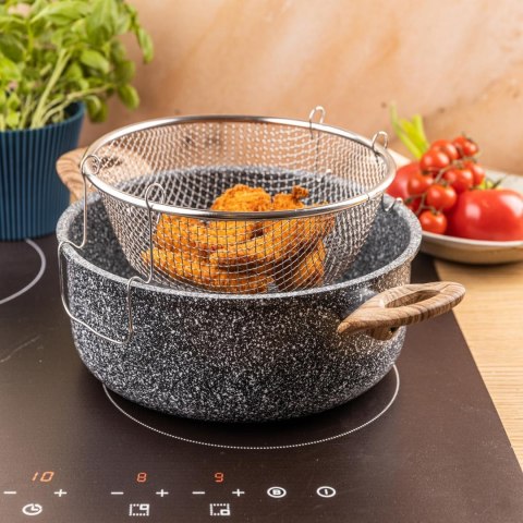 Garnek do frytek 24 cm / 4 l z koszykiem i pokrywką, kinghoff kh-1985