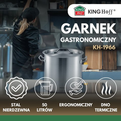 Garnek gastronomiczny, stal nierdzewna, śr.40cm, 50l, kinghoff, kh-1966