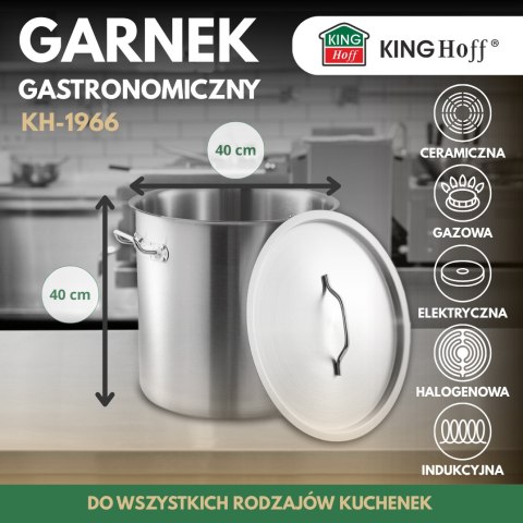 Garnek gastronomiczny, stal nierdzewna, śr.40cm, 50l, kinghoff, kh-1966