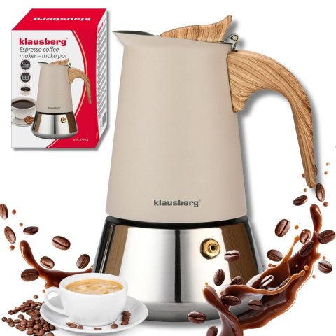 Kawiarka stalowa espresso, 200 ml, indukcja, klausberg kb-7994
