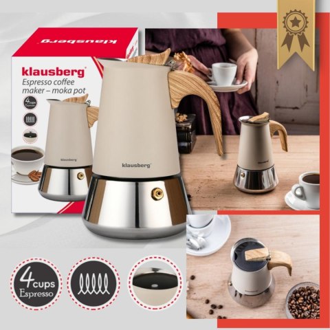Kawiarka stalowa espresso, 200 ml, indukcja, klausberg kb-7994