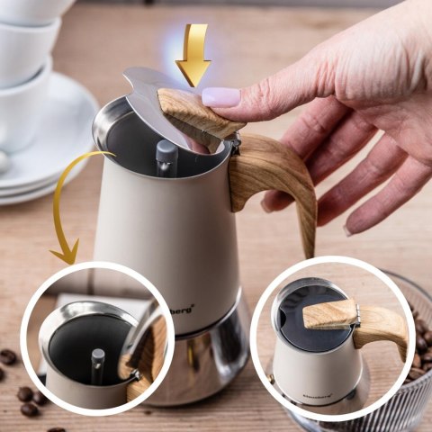 Kawiarka stalowa espresso, 200 ml, indukcja, klausberg kb-7994