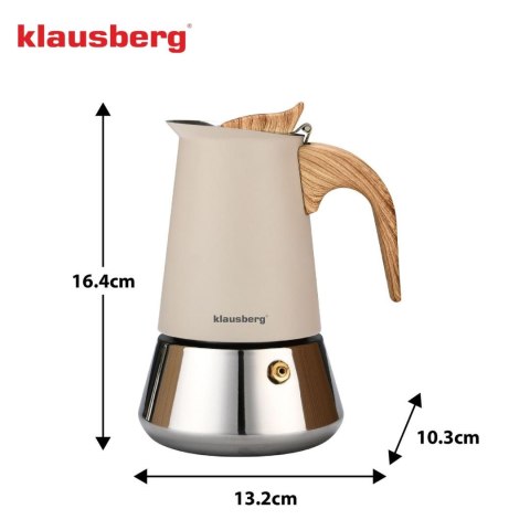 Kawiarka stalowa espresso, 200 ml, indukcja, klausberg kb-7994