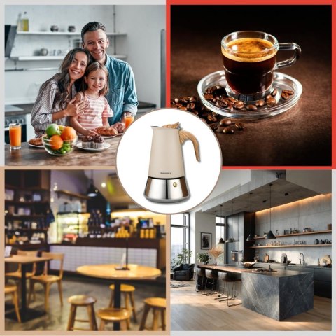 Kawiarka stalowa espresso, 200 ml, indukcja, klausberg kb-7994