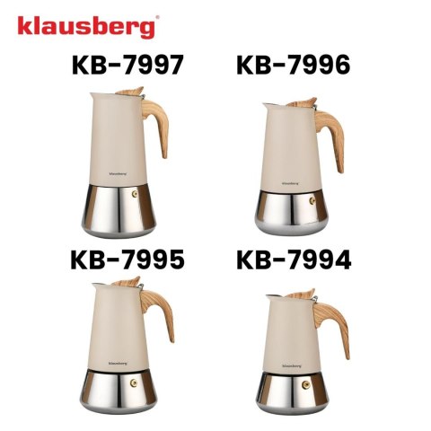 Kawiarka stalowa espresso, 200 ml, indukcja, klausberg kb-7994