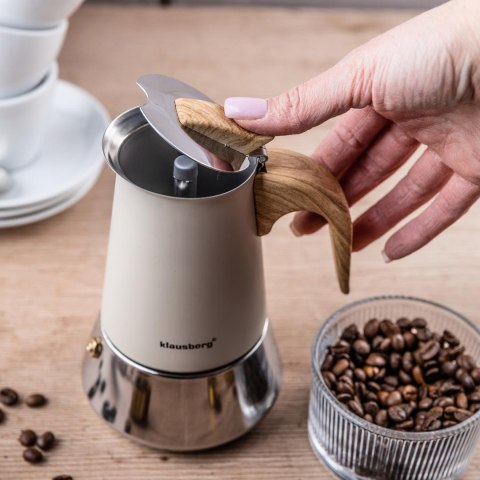 Kawiarka stalowa espresso, 200 ml, indukcja, klausberg kb-7994