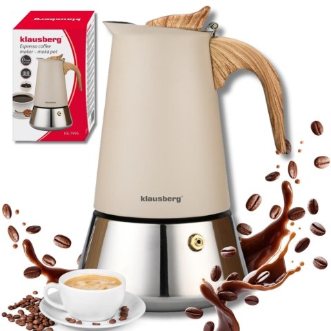 Kawiarka stalowa espresso, 300 ml, indukcja, klausberg kb-7995