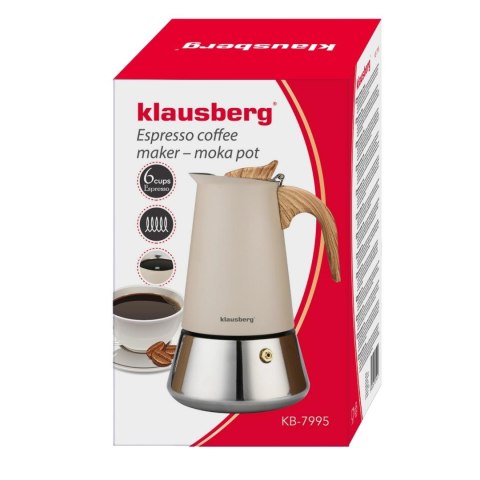 Kawiarka stalowa espresso, 300 ml, indukcja, klausberg kb-7995