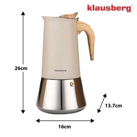 Kawiarka stalowa espresso, 600 ml, indukcja, klausberg kb-7997