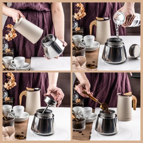 Kawiarka stalowa espresso, 600 ml, indukcja, klausberg kb-7997