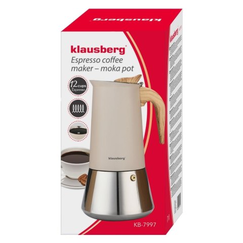 Kawiarka stalowa espresso, 600 ml, indukcja, klausberg kb-7997