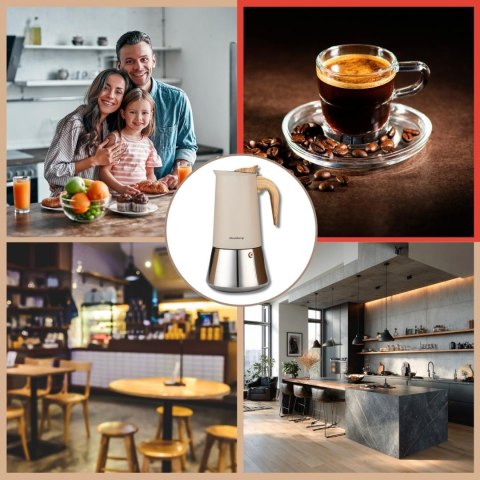 Kawiarka stalowa espresso, 600 ml, indukcja, klausberg kb-7997