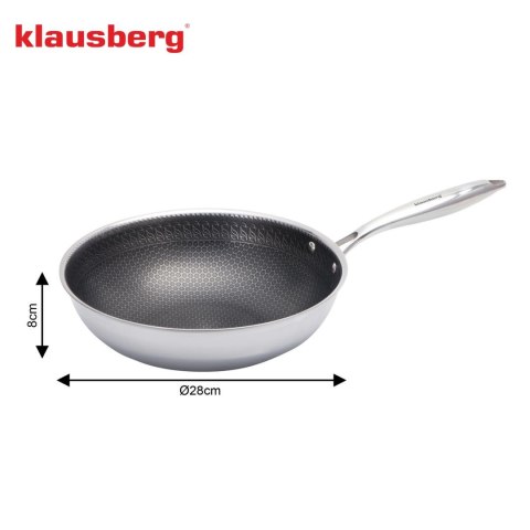 Patelnia powłoka non-stick honeycomb, 28 cm, 3-warstwy, stal 304, pfoa-free