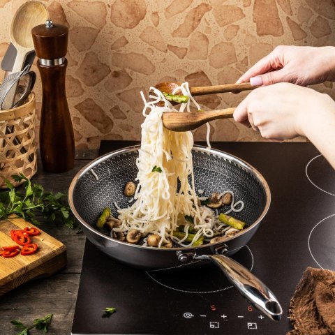 Patelnia powłoka non-stick honeycomb, 28 cm, 3-warstwy, stal 304, pfoa-free