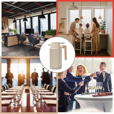 Termos konferencyjny, 2l, stal 304, bpa-free, beżowy, klausberg, kb-9014