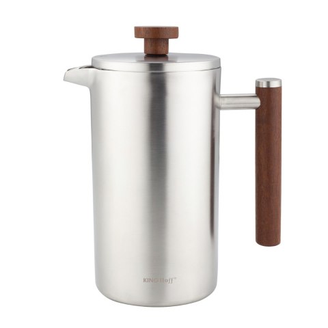Zaparzacz, french press, 1l, podwójne ścianki, drewniany uchwyt