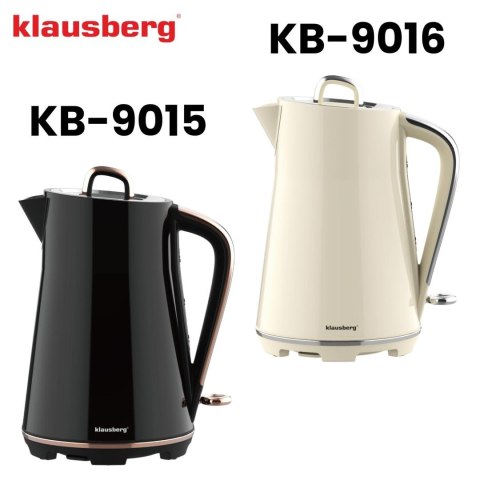 Czajnik elektryczny, stal nierdzewna, kremowy, 1,7l, 1850-2200w, klausberg, kb-9016