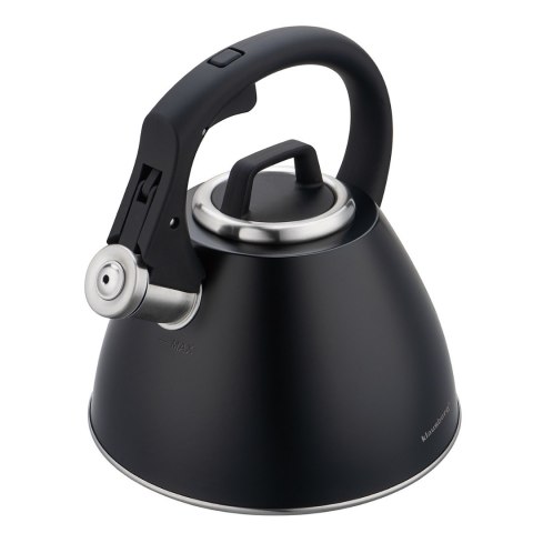Czajnik stalowy 2,5 l czarny mat z uchwytem soft-touch, klausberg kb-7952