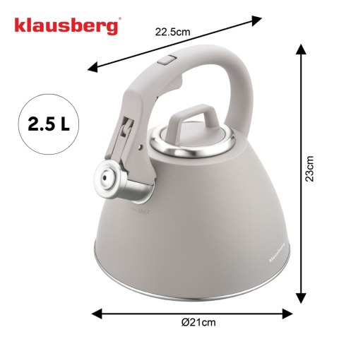 Czajnik stalowy 2,5 l w kolorze szary, klausberg kb-7953