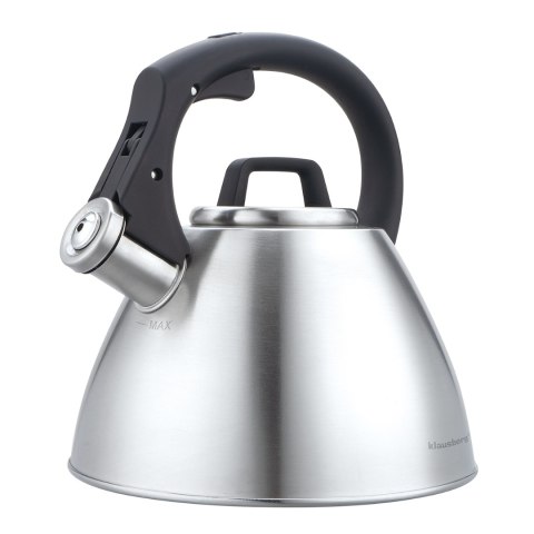 Czajnik stalowy 2,5 l z gwizdkiem i uchwytem soft-touch, klausberg kb-7951