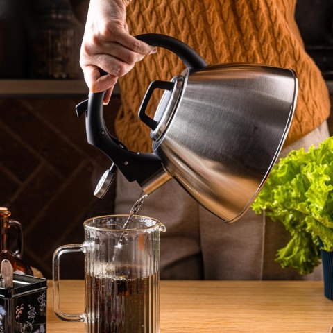 Czajnik stalowy 2,5 l z gwizdkiem i uchwytem soft-touch, klausberg kb-7951